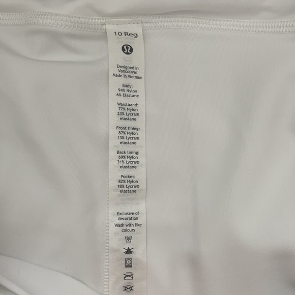 NWT Lululemon White Pace Rival Skirt Size 10 - Picture 6 of 15